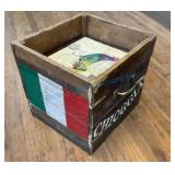Wooden Box with Painted Italian Flag