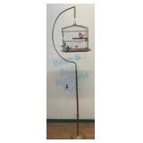 Brass Birdcage Floor Stand, 66 Inches Tall