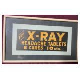 Framed Early X-Ray Headache Tablet Ad