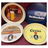 Four 13-Inch Coors Beer Trays