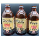 Three Coors Export Lager Stubby Bottles