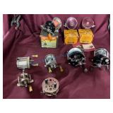Nine Vintage Fishing Reels