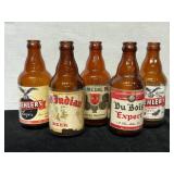 5 Pennsylvania Steinie Beer Bottles