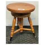 Oak Piano Stool With Ball and Claw Feet