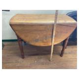 Oval Drop-Leaf Wooden Table
