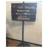 Wooden Alpine Lodge Directional Sign