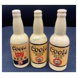 Coors Porcelain Beer Bottle Shakers