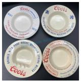 Four Coors Porcelain Ashtrays