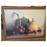 Still Life Painting With Pear and Grapes