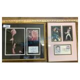 Framed Marilyn Monroe and Elvis Presley Collectibl