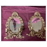 Brass Mirrored Wall Sconces