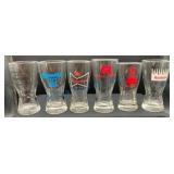 Six Branded Beer Pilsner Glasses