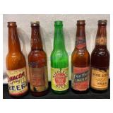 Five Wisconsin Brewery IRTP Beer Bottles