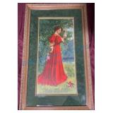 1907 Red Dress Budweiser Girl Artwork