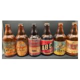 Six Illinois IRTP Steinie Beer Bottles