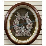 Framed Victorian Shell Floral Wreath