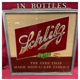 Reverse Painted Schlitz Metal Frame Advertising