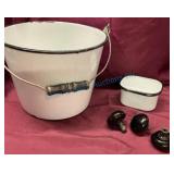 Enamelware Bucket and Accessories Collection