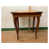 Inlaid Accent Table With Checkerboard Top