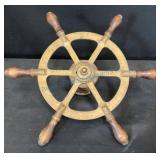 16-Inch Brass and Wood Ship's Wheel