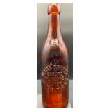 Amber Glass Schlitz Lager Bottle with Embossing