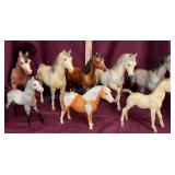 Eight Plastic Horse Figurines