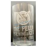 Pells Brewing & Ice Co Etched Beer Glass