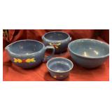 Blue Coors Rosebud Mixing Bowl