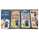 4 Vintage Wood Pabst Beer Signs