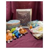 Plush Toys, Quilt, sewing Box, and Fabric Cutter