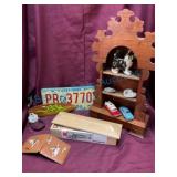 Collectibles Including Walnut Curio