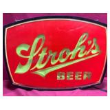 Vintage Double-Sided Strohs Beer Lighted Sign