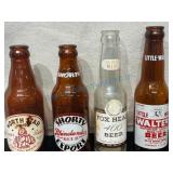 Four Painted Label Pony Beer Bottles