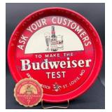 Budweiser Serving Tray With Coaster