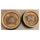 Two 18-Inch Wooden Beer Signs