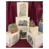 Six Dickens' Village Series Porcelain Pieces