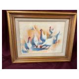 Framed Walter Hook Print of chickens