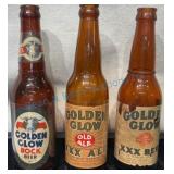 3 Golden Glow California IRTP Beer Bottles