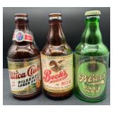 Three New York Brewery Steinie Bottles