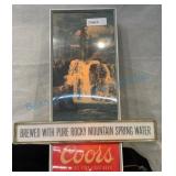 Coors Lighted Waterfall Sign, 21 x 17