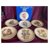 Six Dated Hummel Plates with Boxes