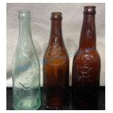 3 Early Embossed Anheuser-Busch Bottles