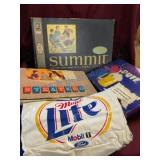 Three Board Games and Miller Light Inflatable