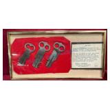 Vintage Denver City Jail Keys in Display