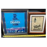 Framed Tivoli Beer Advertisements