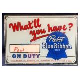 Pabst Blue Ribbon Advertising Mirror ID Tag