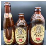 Three Coors Pilsner Beer Bottles