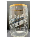 The Union Brewing Co Etched Beer Glass
