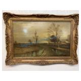 Oil Painting in Ornate Gold Frame