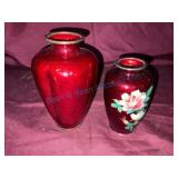 Cloisonne Red Enamel Vases